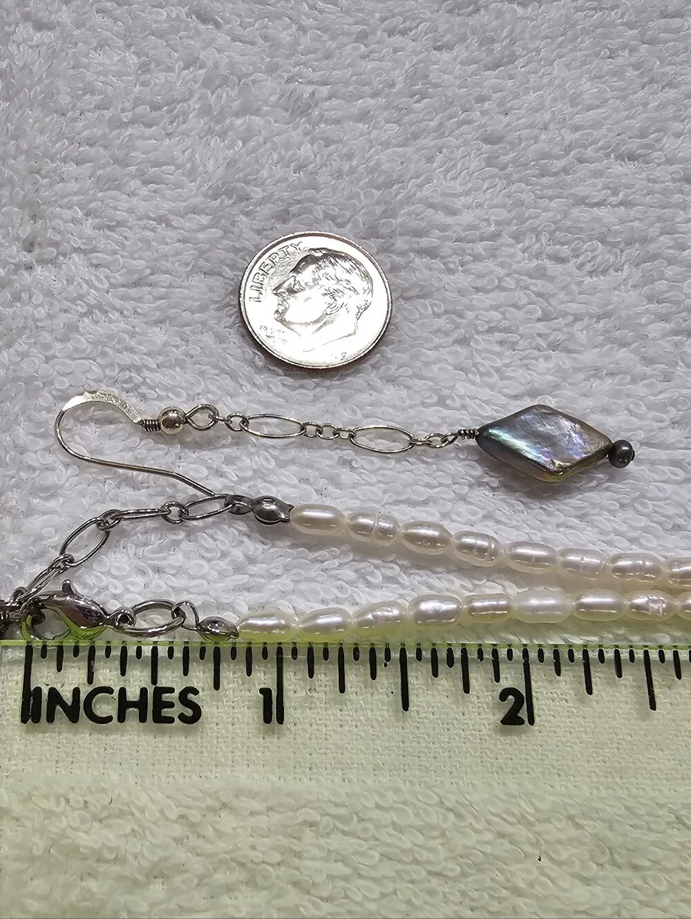 Artisan Pearl Necklace With Amethyst Accents & 925 Grey Pearl Earrings - Picture 14 of 15